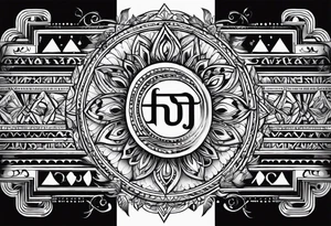 Hare krishna typography with a powerful symbol tattoo idea