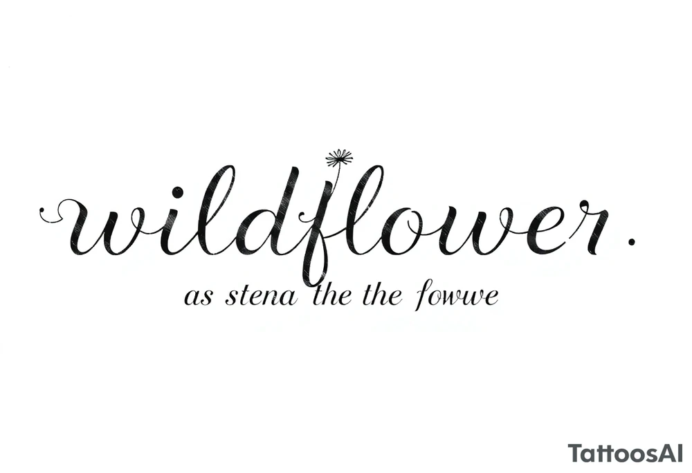 wildflower as the stem of a flower tattoo idea