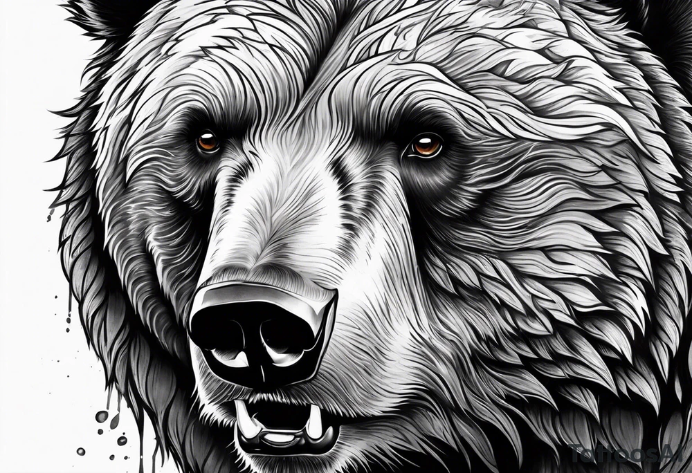 angry bear tattoo idea