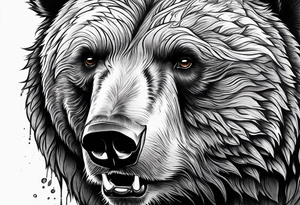 angry bear tattoo idea