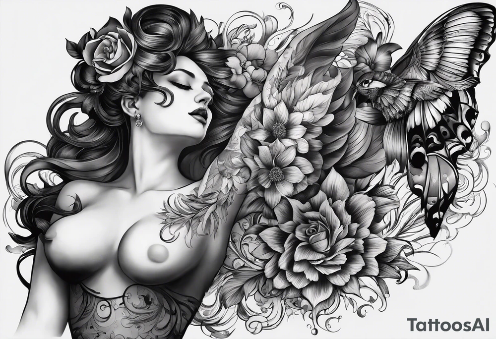 A tatto covering the arm from hand to shoulder based on Gustav Mahler's 5th symphony. tattoo idea
