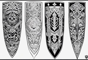 Cletic shin armor tattoo idea