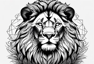 powerful majestic lion, close-up tattoo idea