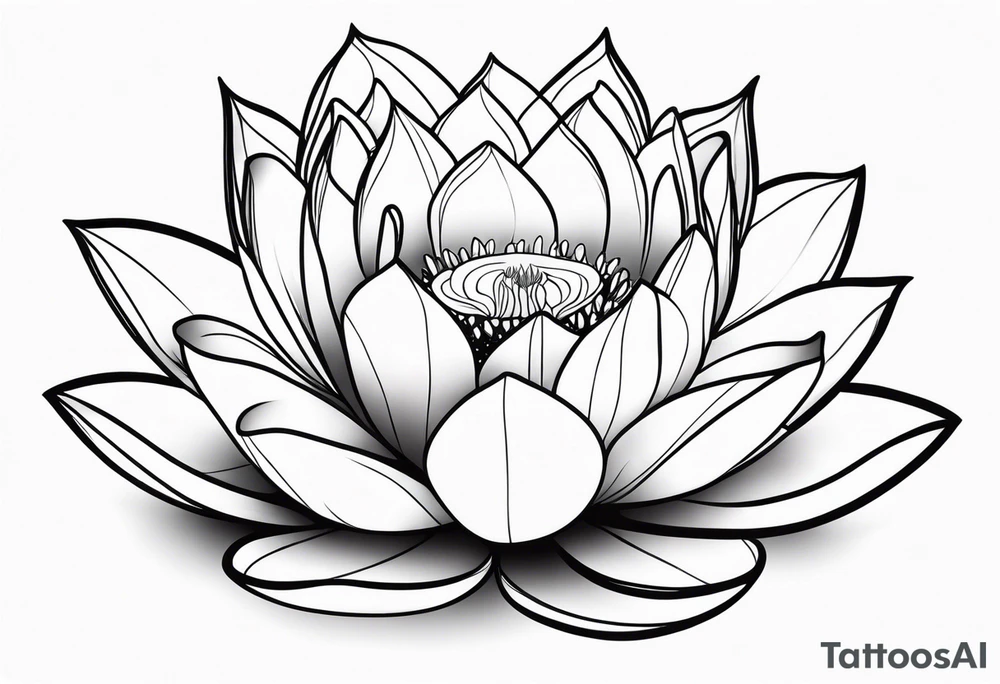 water lilly outline tattoo idea