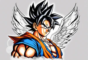 Tattoo on arm with goku with wings tattoo idea