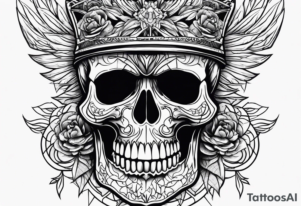 Skull with an A tattoo idea