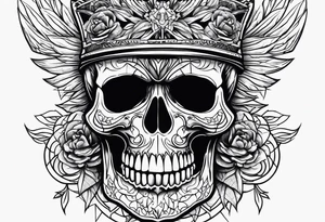 Skull with an A tattoo idea