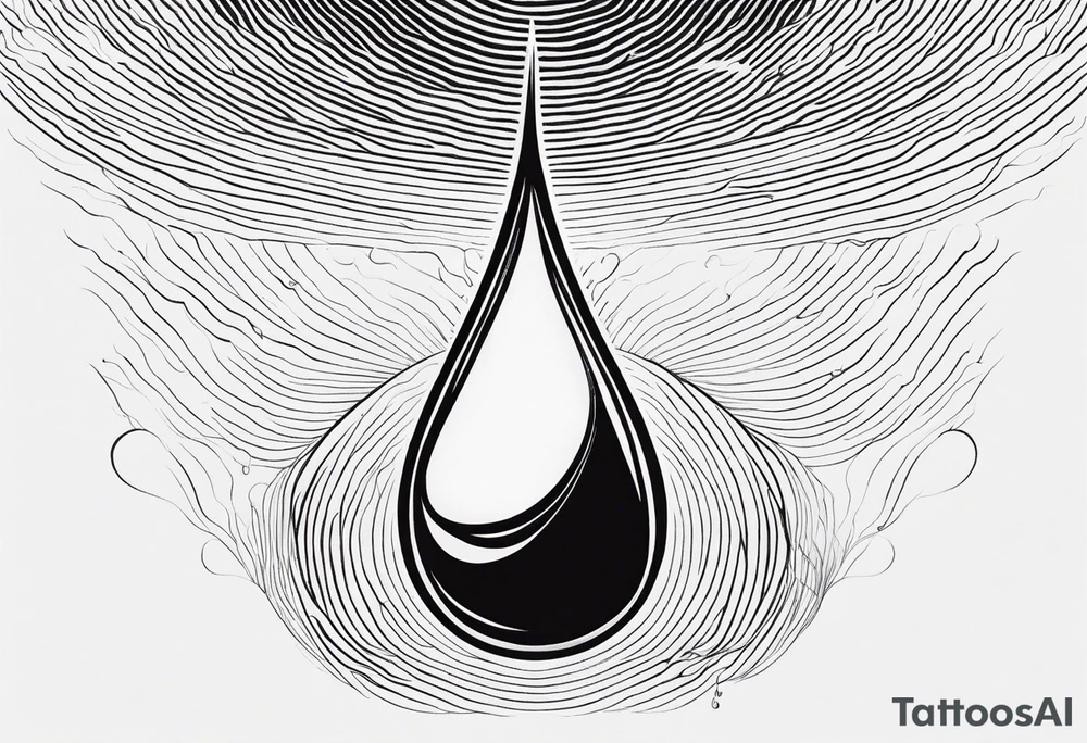 small water drop falling into calm ocean tattoo idea