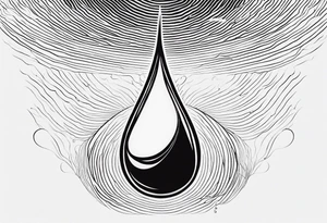 small water drop falling into calm ocean tattoo idea
