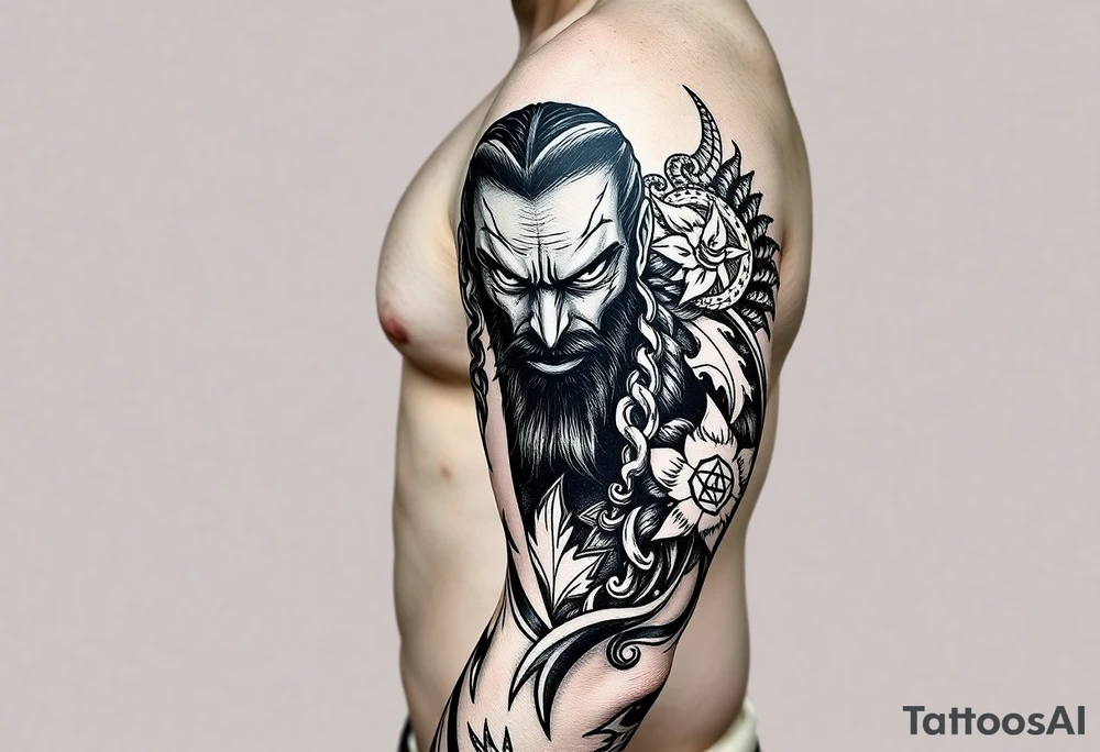 Bray Wyatt the Fiend center piece with tribal surrounding covering up old tattoo tattoo idea