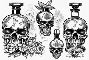 perfume but bottle is a skull tattoo idea