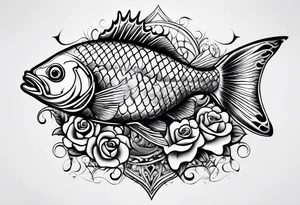 pescado adentro de un corazón tattoo idea