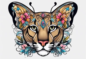 Mountain lion butterfly tattoo idea