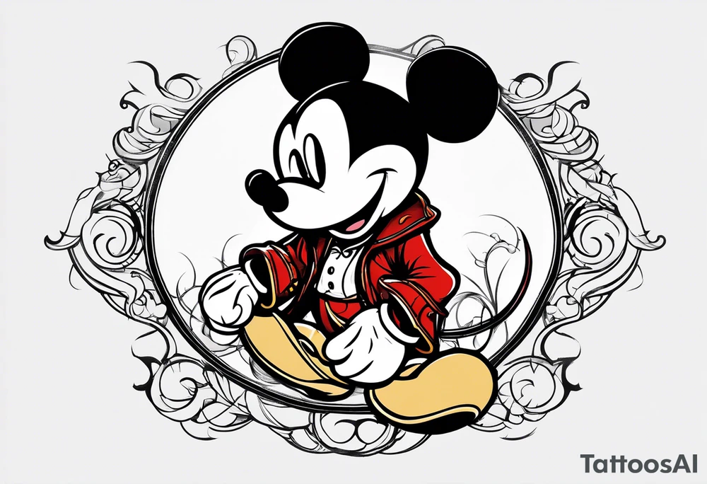 mickey mouse in a straight jacket tattoo idea