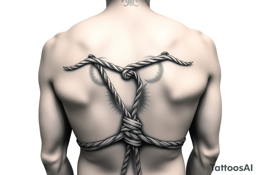 Male gimp tied up tattoo idea