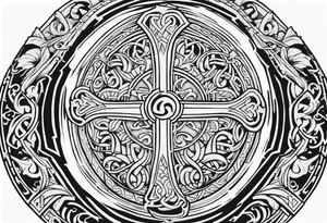 Valhalla viking gods shield tattoo idea