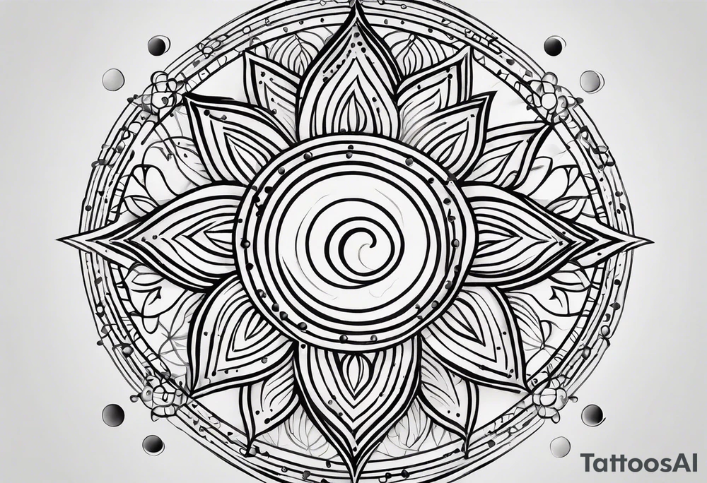 simple sun made of black dots and circles tattoo idea simple sun made of black dots and circles tattoo idea