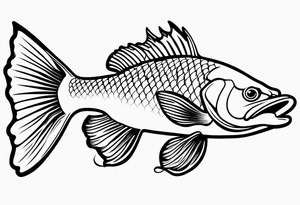 outline walleye simple small no scales tattoo idea