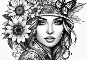 Tatto on hand wrist with sunflover tattoo idea