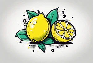 a lemon and a paw tattoo idea