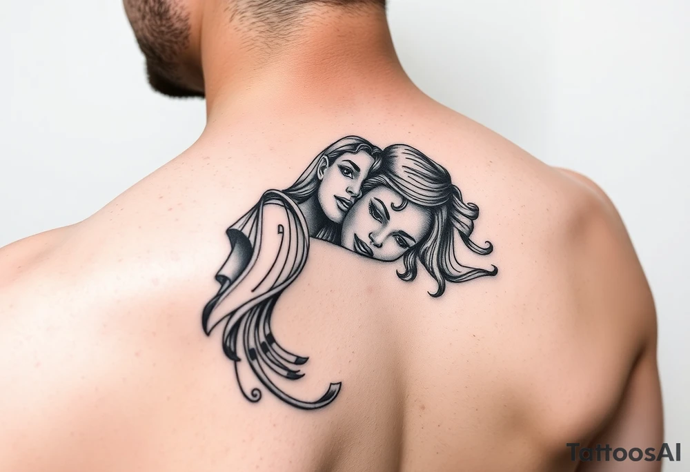 Mother and daughter tattoo idea