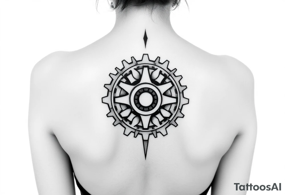 tribal bicycle cog tattoo idea