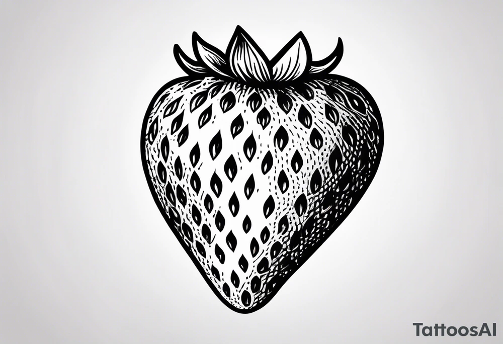 Simple Strawberry tattoo idea