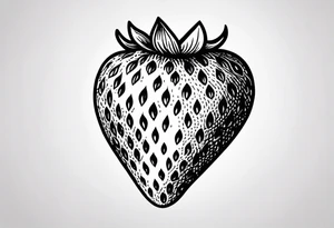 Simple Strawberry tattoo idea
