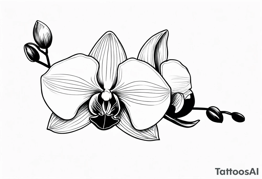 A simple wrap around orchid with pretty details tattoo idea