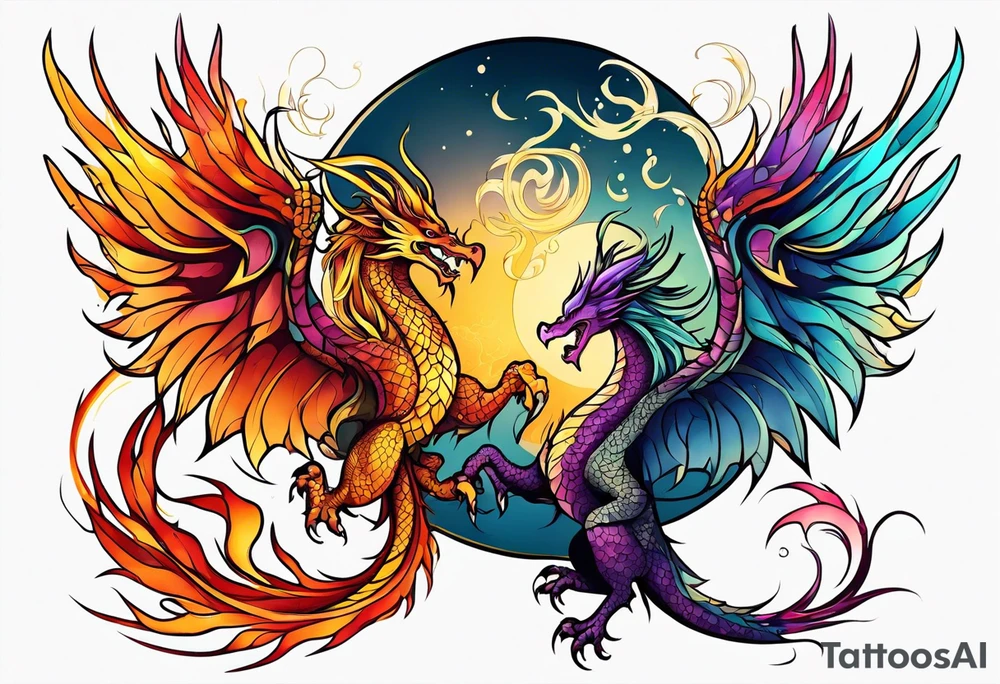 dragon and phoenix tattoo tattoo idea