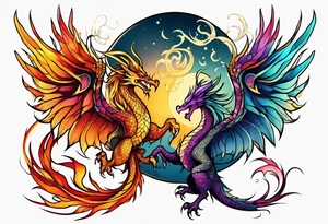dragon and phoenix tattoo tattoo idea