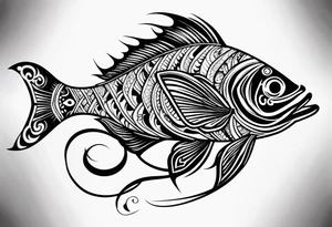 Tribal fish lure tattoo idea