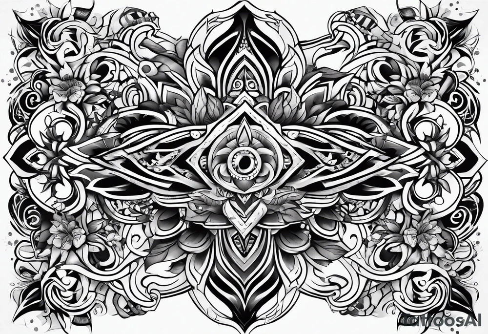 Tribal with number 41 tattoo idea