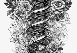 detailed DNA double helix realistic no faces tattoo idea