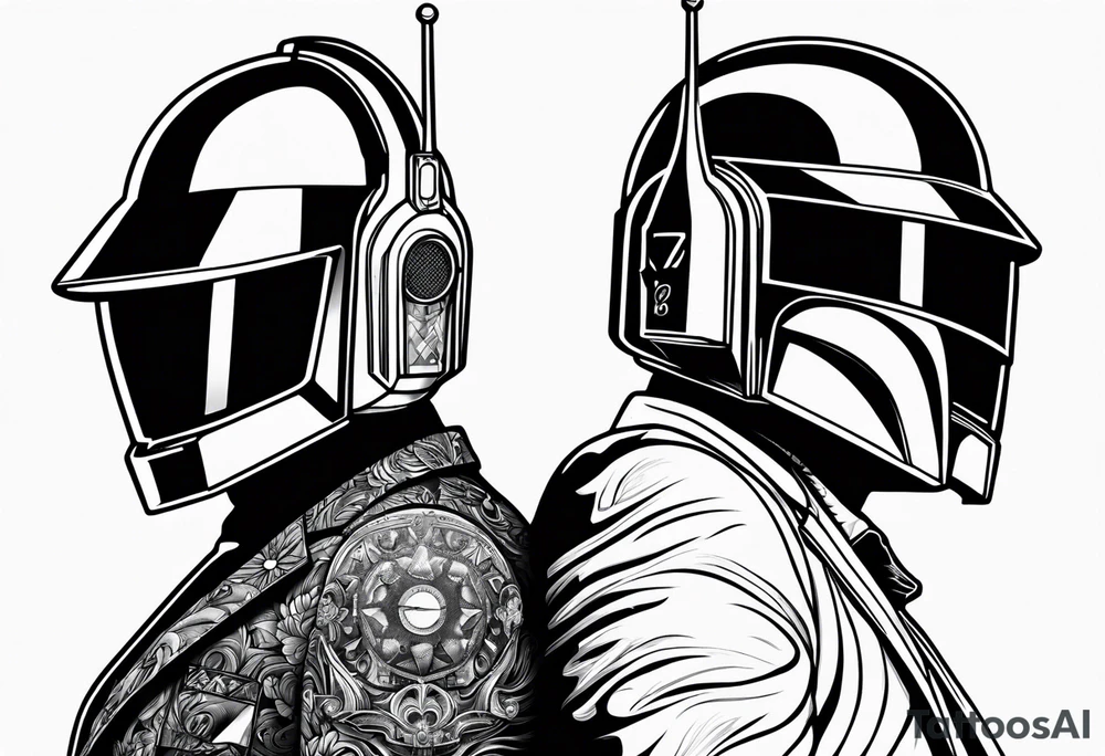 daft punk band from top to bottom tattoo idea