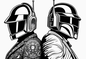daft punk band from top to bottom tattoo idea