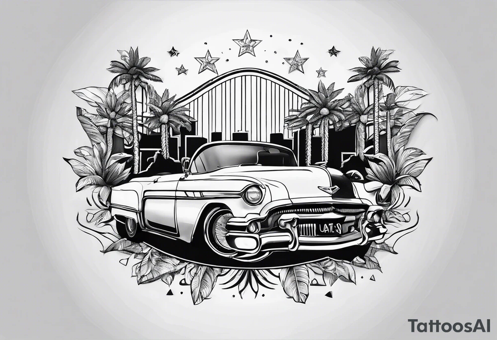 Matching best friend tattoo for love of Las Vegas tattoo idea