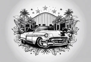 Matching best friend tattoo for love of Las Vegas tattoo idea