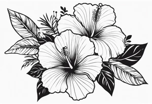 Hibiscus flowers jewelry tattoo idea