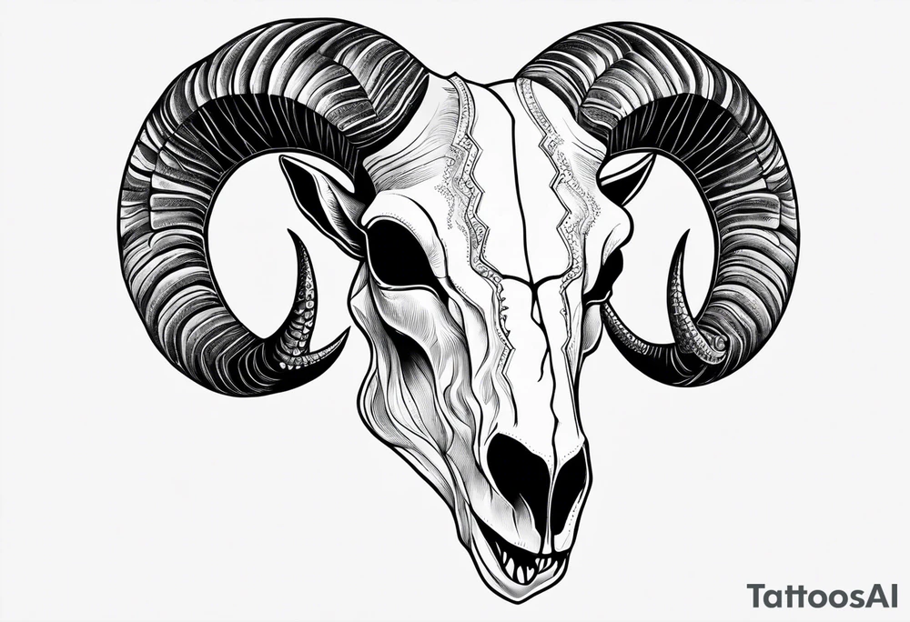 Capricorn goat skull. tattoo idea