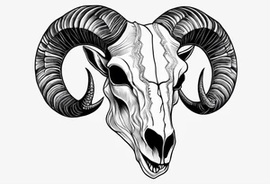 Capricorn goat skull. tattoo idea