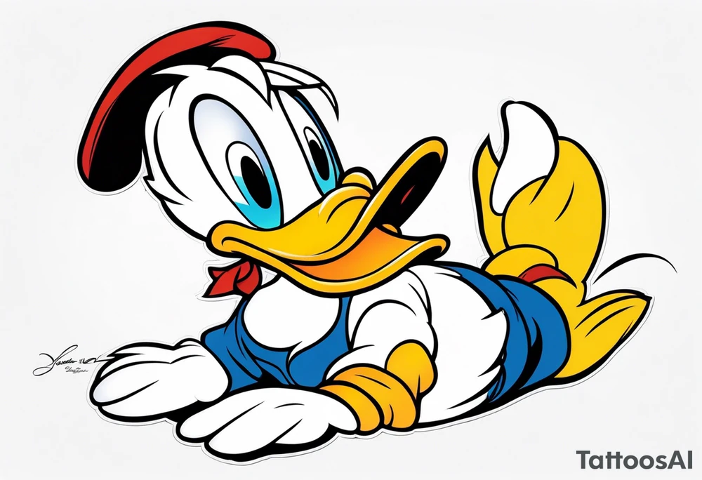 small simple donald duck's butt tattoo idea