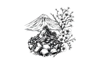 Marine corps, Mount Fuji, cherry blossoms, IWO Jima memorial, tattoo idea
