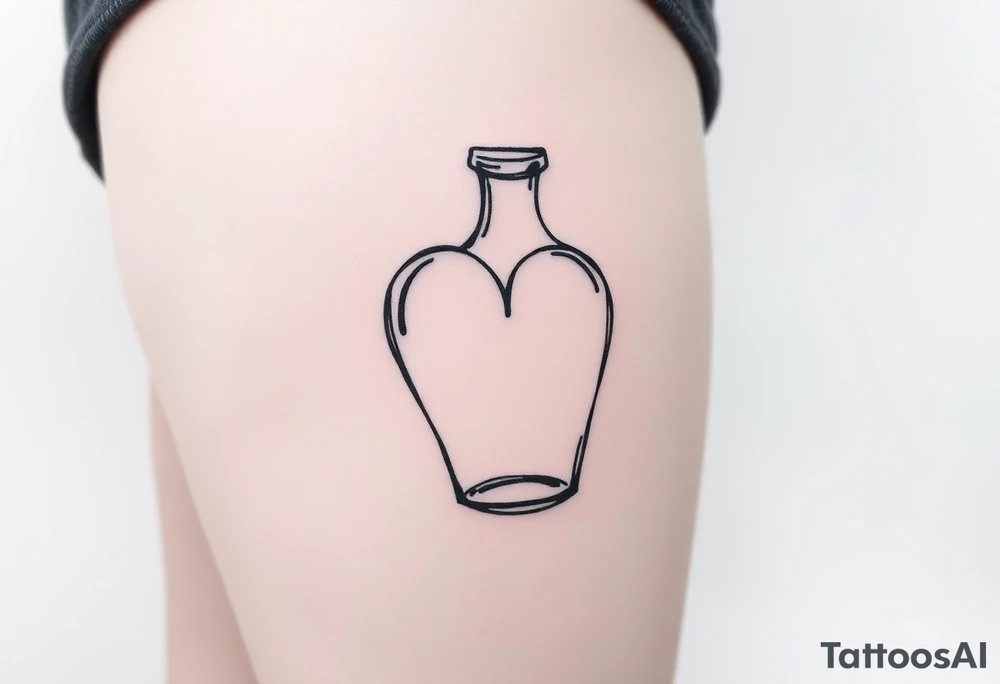 Heart shape bottle tattoo idea