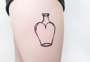 Heart shape bottle tattoo idea