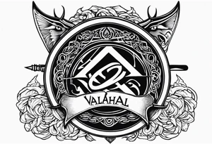 Viking sword Valhalla dragon shield tattoo idea
