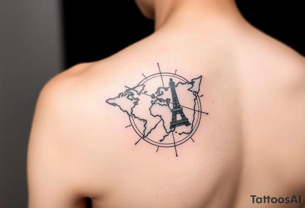 Minimalist tattoo for women who love travel and science, make feminine tattoo idea