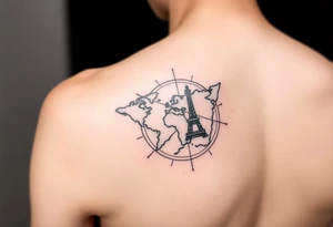 Minimalist tattoo for women who love travel and science, make feminine tattoo idea