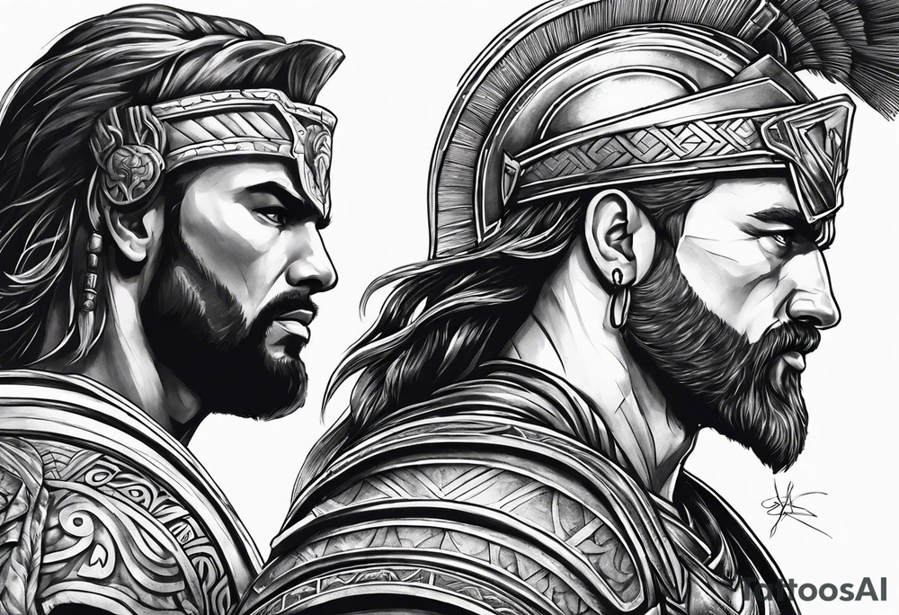 Kairos god and Gladiator warrior tattoo idea