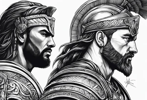 Kairos god and Gladiator warrior tattoo idea